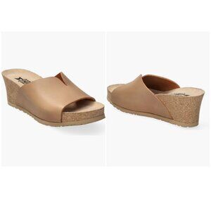 Mephisto Lisane Slide Sandal Women - Camel Scratch Leather Size US 8/ EU 38